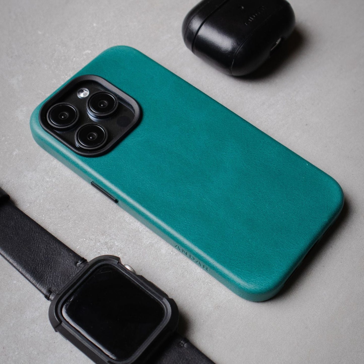 Andar The Aspen Leather Phone Case (Turquoise) for iPhone 15 Pro Max / iPhone 15 Pro